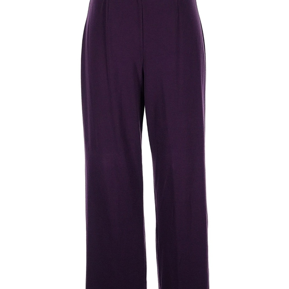Coldwater Creek Deep Purple Wide Leg Pants With Zip Side Closure Size Women’s 12